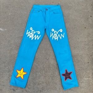 asspizza blue levi denim jeans